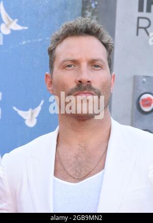 Los Angeles, Kalifornien, USA 2. August 2021 Darsteller Jai Courtney nimmt an der Warner Bros.-Premiere von „The Suicide Squad“ im Regency Village Theatre am 2. August 2021 in Los Angeles, Kalifornien, USA Teil. Foto von Barry King/Alamy Live News Stockfoto