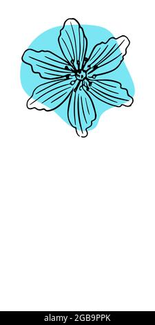 Blume mit abstrakten Formen handgezeichnete Illustration. Strichkunst isoliert auf weißem Hintergrund. Stock Vektor