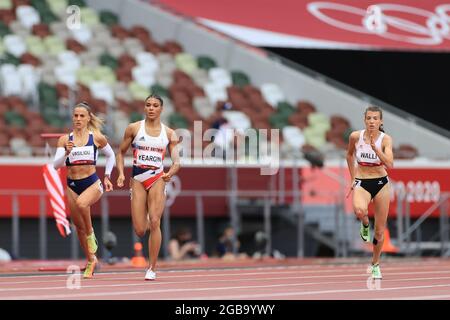 Tokio, Japan. August 2021. YEARGIN Nicole (GBR) Leichtathletik : 400 m der Frauen - Runde 1 während der Olympischen Spiele in Tokio 2020 im Nationalstadion in Tokio, Japan . Quelle: AFLO SPORT/Alamy Live News Stockfoto