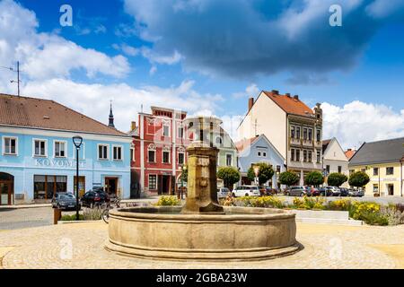 náměstí, Kamenice nad Lipou, kraj Vysocina, Ceska republika / Platz, Burg Kamenice nad Lipou, Bezirk Vysocina, Tschechische republik Stockfoto