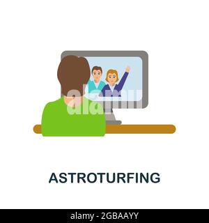 Astroturfing flaches Symbol. Farbiges gefülltes Vektor-Element aus der Activism Kollektion. Creative Astroturfing Symbol für Web-Design-Projekt, Vorlagen und infog Stock Vektor