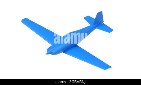 3D-Rendering eines kleinen Flugzeug umreißen Computermodell isoliert auf weißem Hintergrund . Stockfoto