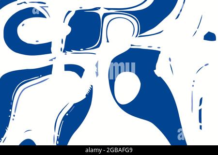 Blauer und weißer Hintergrund. Abstrakter Vektor. Bewegliches Wellendesign. Fluidgeometrie. Digitale 2D-Darstellung. Stock Vektor