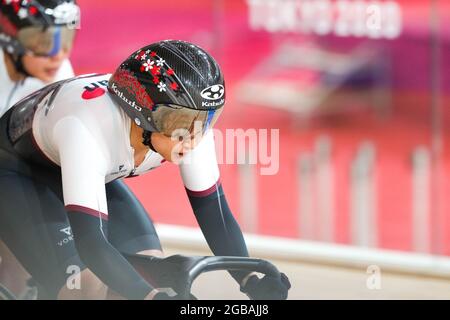 Shizuoka, Japan. August 2021. Yumi Kajihara (JPN) Radfahren : Offizielles Training während der Olympischen Spiele 2020 in Tokio auf dem Izu Velodrome in Shizuoka, Japan. Quelle: Shutaro Mochizuki/AFLO/Alamy Live News Stockfoto