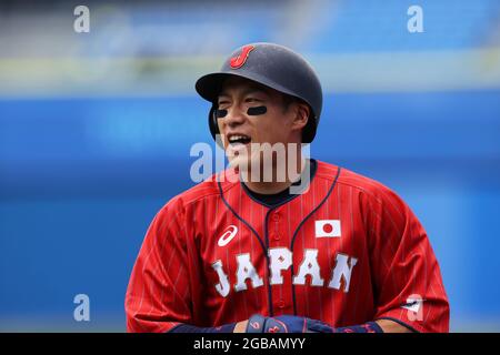 Yuki YANAGITA (JPN), 31. JULI 2021 - Baseballspiel: Eröffnung der Round Group EIN Spiel zwischen Japan und Mexiko während der Olympischen Spiele in Tokio 2020 im Yokohama-Baseballstadion in Kanagawa, Japan. (Foto von YUTAKA/AFLO SPORT) Stockfoto