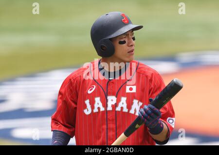 Yuki YANAGITA (JPN), 31. JULI 2021 - Baseballspiel: Eröffnung der Round Group EIN Spiel zwischen Japan und Mexiko während der Olympischen Spiele in Tokio 2020 im Yokohama-Baseballstadion in Kanagawa, Japan. (Foto von YUTAKA/AFLO SPORT) Stockfoto
