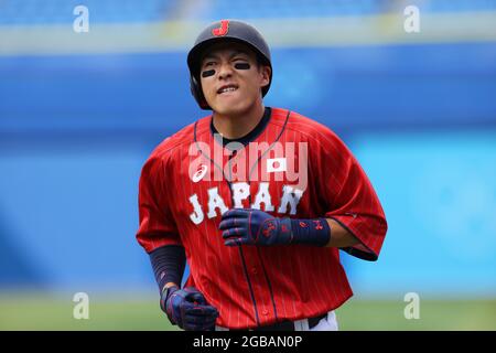 Yuki YANAGITA (JPN), 31. JULI 2021 - Baseballspiel: Eröffnung der Round Group EIN Spiel zwischen Japan und Mexiko während der Olympischen Spiele in Tokio 2020 im Yokohama-Baseballstadion in Kanagawa, Japan. (Foto von YUTAKA/AFLO SPORT) Stockfoto