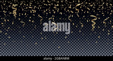 Golden Glitter Partikel Hintergrund-Effekt. Funkelnde Textur. Isoliert auf transparentem Hintergrund. Stock Vektor