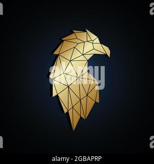 Abstraktes polygonales Porträt des Adlers. Vektorgrafik. Stock Vektor