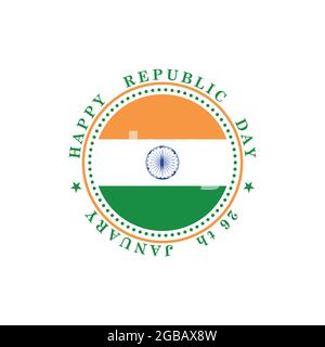 Tag Der Republik Indien. Grußbanner ist indische Nationalflagge. Vektorgrafik. Stock Vektor