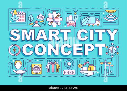 „Smart City Word Concepts“-Banner Stock Vektor