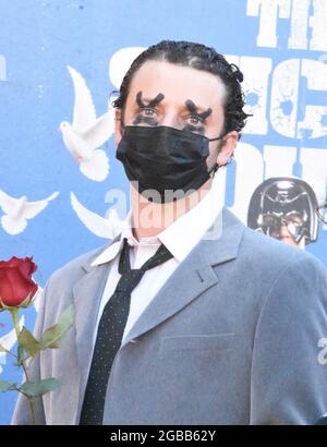 Los Angeles, Kalifornien, USA 2. August 2021 Musiker Enkel alias Jordan Edward Benjamin nimmt an der Warner Bros. Premiere von 'The Suicide Squad' im Regency Village Theater am 2. August 2021 in Los Angeles, Kalifornien, USA Teil. Foto von Barry King/Alamy Live News Stockfoto