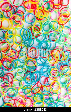 Mehrfarbiger Gummiband mit Textur Stockfoto