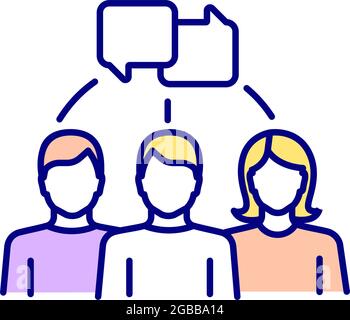 RGB-Farbsymbol für Gruppenchats Stock Vektor