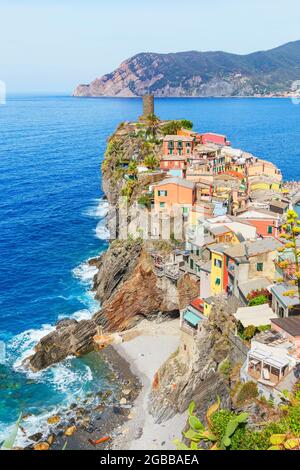 Vernazza, Cinqueterre, UNESCO World Heritage Site, Ligurien, Italien, Europa Stockfoto