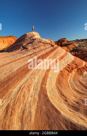 Fire Wave, Valley of Fire State Park, Nevada, Vereinigte Staaten von Amerika, Nordamerika Stockfoto