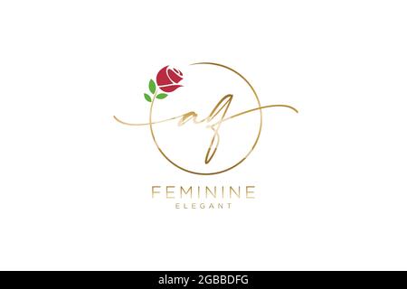 AQ feminine Logo Schönheit Monogramm und elegantes Logo-Design, Handschrift Logo der ursprünglichen Signatur, Hochzeit, Mode, Blumen und botanischen mit kreativen Stock Vektor