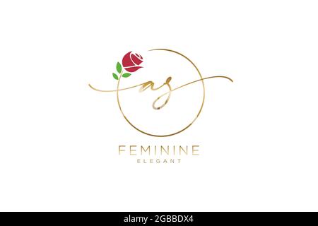 ALS feminine Logo Schönheit Monogramm und eleganten Logo-Design, Handschrift Logo der ursprünglichen Signatur, Hochzeit, Mode, floral und botanisch mit kreativen Stock Vektor