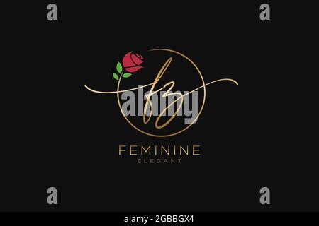 FZ feminine Logo Schönheit Monogramm und elegantes Logo-Design, Handschrift Logo der ursprünglichen Signatur, Hochzeit, Mode, floral und botanisch mit kreativen Stock Vektor