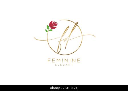 FD feminine Logo Schönheit Monogramm und elegantes Logo-Design, Handschrift Logo der ursprünglichen Signatur, Hochzeit, Mode, Blumen und botanischen mit kreativen Stock Vektor