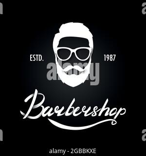 Handzeichnen von Schriftzügen im Vektor. Friseursalon mit moderner Kalligraphie. Hipster-Vektor-Illustration. Stock Vektor