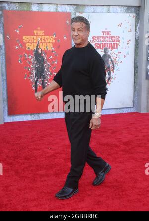 LOS ANGELES, CA - 2. August: Sylvester Stallone, bei Warner Bros. Premiere von „The Suicide Squad“ im Regency Village Theater in Los Angeles, Kalifornien am 2. August 2021. Quelle: Saye Sadou/MediaPunch Stockfoto