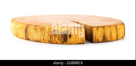 Auf weißem Hintergrund isolierter Baumstamm Stockfoto