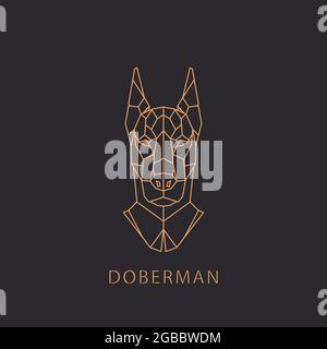 Dobermannhund im geometrischen, modernen Stil. Vektorgrafik. Stock Vektor
