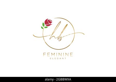 HB feminine Logo Schönheit Monogramm und elegantes Logo-Design, Handschrift Logo der ursprünglichen Signatur, Hochzeit, Mode, Blumen und botanischen mit kreativen Stock Vektor