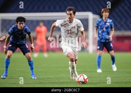 Saitama, Japan. 03. August 2021. Während des Olympischen Fußballturniers der Männer in Tokio 2020 Spiel zwischen Japan und Spanien im Saitama Stadium, Saitama, Japan Credit: SPP Sport Press Photo. /Alamy Live News Stockfoto