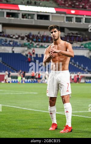 Saitama, Japan. 03. August 2021. Während des Olympischen Fußballturniers der Männer in Tokio 2020 Spiel zwischen Japan und Spanien im Saitama Stadium, Saitama, Japan Credit: SPP Sport Press Photo. /Alamy Live News Stockfoto