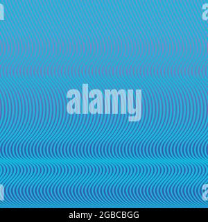 Ein abstraktes Muster mit Linien in Wellen. Die Linien sind aquablau und der Hintergrund ist ein sanftes blau-violettes Farbverlauf. Stock Vektor
