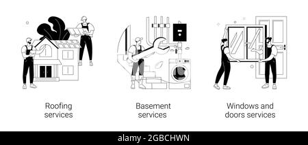 Haus Wartung abstrakte Konzept Vektor Illustrationen. Stock Vektor