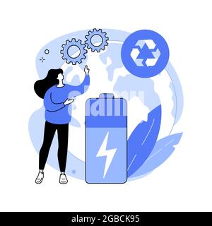 Eco-Batterie abstraktes Konzept Vektor-Illustration. Stock Vektor