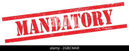 OBLIGATORISCHER Text auf rotem grungy Rechteck Vintage-Stempel. Stockfoto