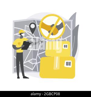 Berührungslose Abholung und Lieferung abstrakte Konzept Vektor Illustration. Stock Vektor