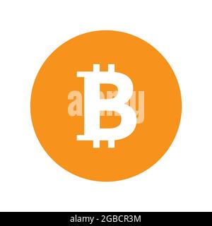 Orangefarbenes Bitcoin-Logo-Symbol im Kreis Stock Vektor