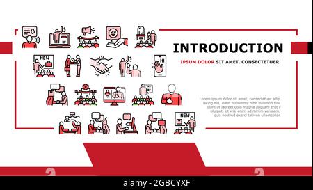 Einführung Speech Landing Header-Vektor Stock Vektor