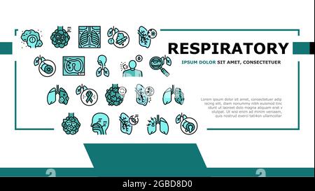 Respiratory Disease Landing Header-Vektor Stock Vektor