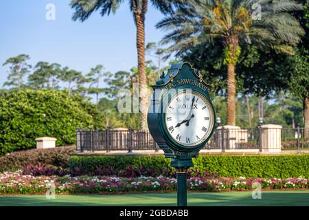 Rolex nach der Uhr im TPC Sawgrass Clubhouse auf dem Stadium Course, dem Austragungsort der SPIELER-Golfmeisterschaft, in Ponte Vedra Beach, Florida. (USA) Stockfoto