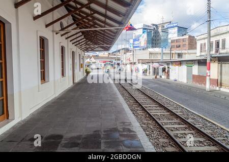 IBARRA, ECUADOR - 28. JUNI 2015: Bahnhof in Ibarra, Ecuador Stockfoto