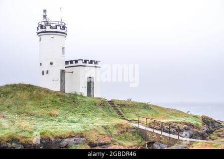 Pretty Elie Ness Lighthouse in Fife - Schottland, Großbritannien Stockfoto