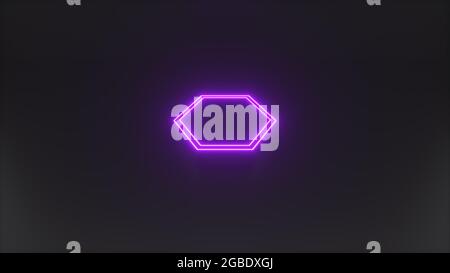 Abstrakter Hintergrund mit Podiumsplatzierungen. Dunkles Design mit Neon. 3D-Rendering Stockfoto