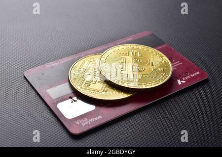 Bitcoin-Annahme Stockfoto