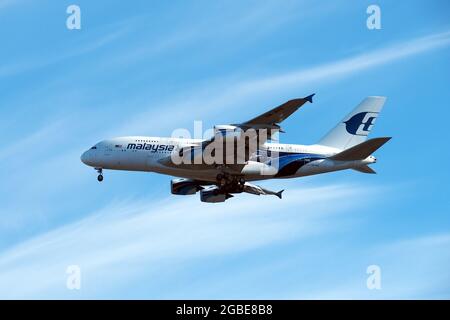 Malaysia Airlines Berhad (MAB), Penerbangan Malaysia Berhad, Airbus A380 Stockfoto