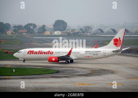 Malindo Airways (eine malaysische Hybrid-Full-Service-Fluggesellschaft der Indonesian Lion Air Group), Boeing 737-900ER Stockfoto