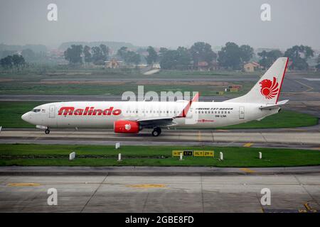 Malindo Airways (eine malaysische Hybrid-Full-Service-Fluggesellschaft der Indonesian Lion Air Group), Boeing 737-900ER Stockfoto