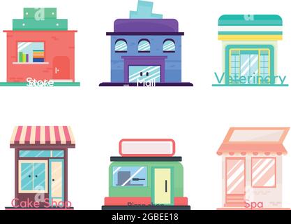 Satz verschiedener Symbole für den flachen Speicher Stock Vektor