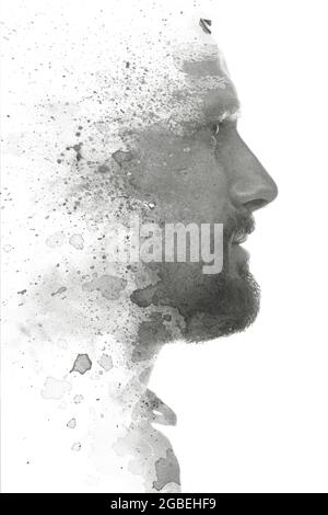 Ein sandiger Porträt eines weißen Mannes Stockfoto