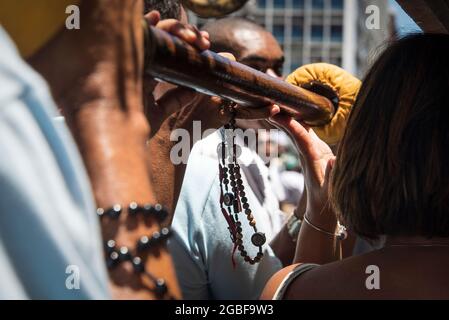 Salvador, Bahia, Brasilien - 16. Dezember 2018: Prozession des schutzpatrons der Stadt Salvador, Nossa Senhora da Conceição da Praia. Stockfoto